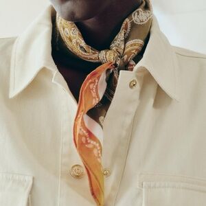 Printed cotton scarf - Zara